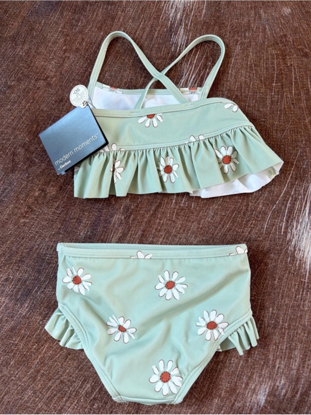 Daisy Ruffle Two-Piece Swimsuit size 2t - Picture 5 of 6